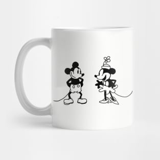 Cute Boy Mouse and Girl Mouse in Steamboat Willie Mug